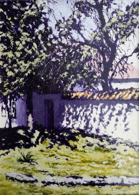 Przy eremach pokamedulskich na Bielanach 46x33 olej płótno 2018 (wł. pryw.)