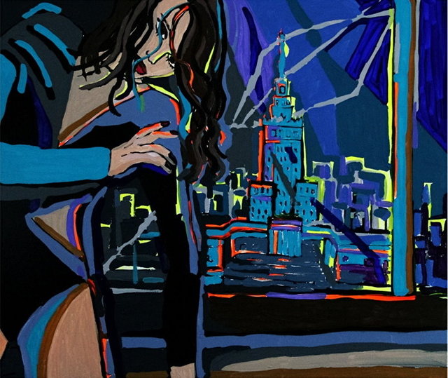 Rytm miasta mix-Warszawa, Body 60x70 akryl płótno 2013