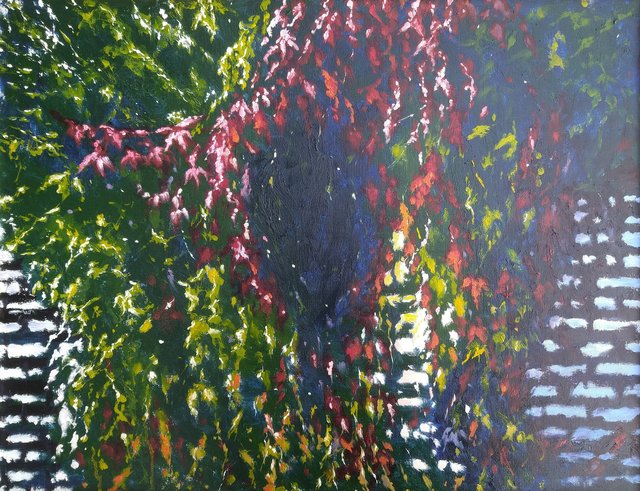 Dziura w świetle II 50x65 olej płotno 2019