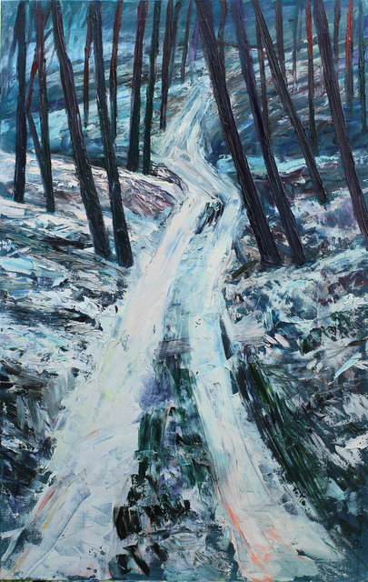 Droga, zima 110x70 olej płótno 2019