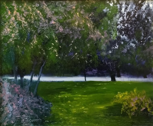 Zmierzch jesienny 50x60 olej płótno 2019