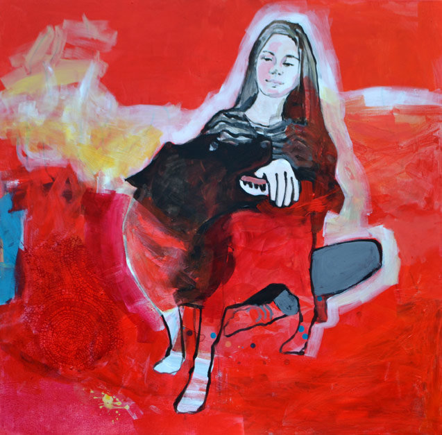 Zabawa1 100x100 akryl płótno 2016