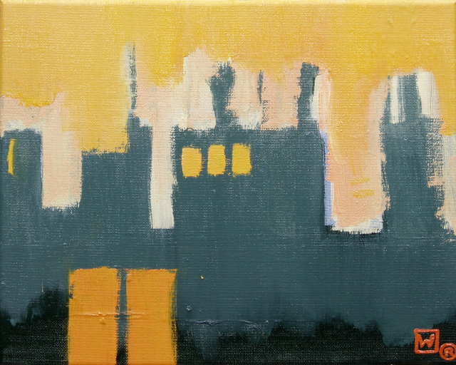 Zachód słońca 24x30 olej płótno