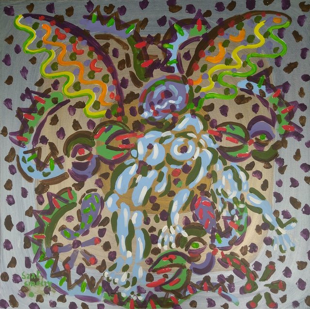 Szał smoczy 87x87 akryl płótno 2019