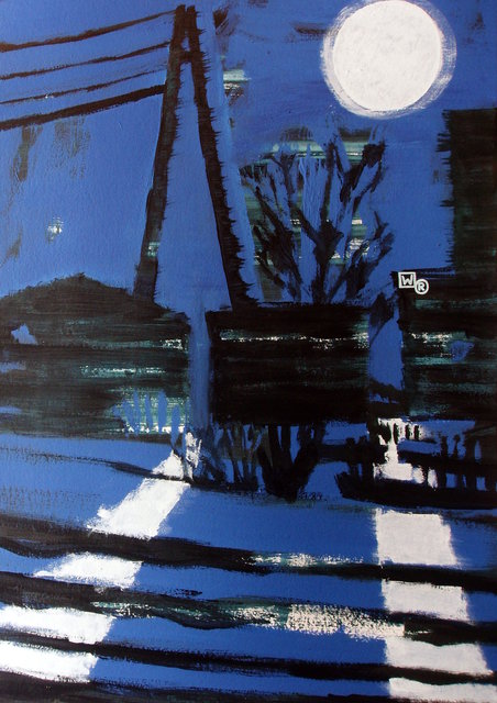 Księżyc 100x70 akryl tektura