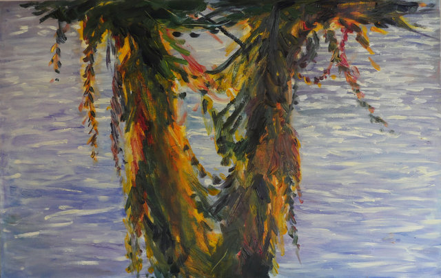 Drzewa, jesień 70x110 olej płótno 2017