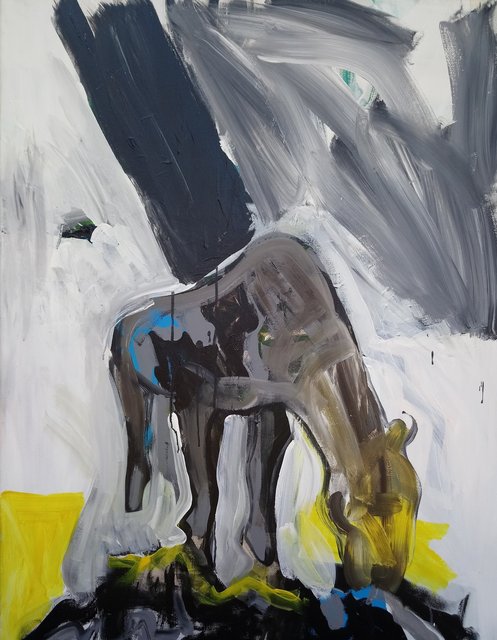 Klacz Irmina na wypasie 116x89 akryl płótno 2018