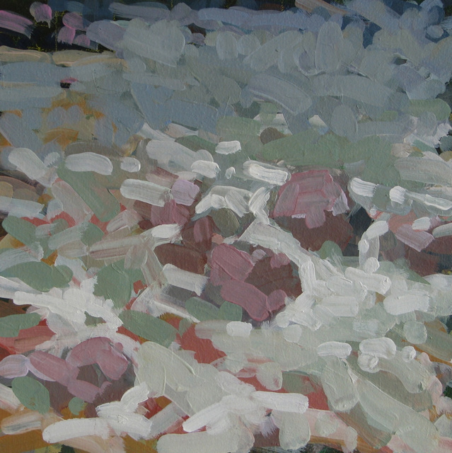 Five Rocks, Avalanche Creek, 2012, Acrylic on Masonite, 12" x 12"