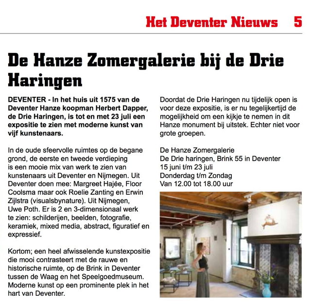 2023 de hanze zomergalerie - drie haringen deventer