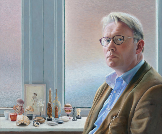 De schilder Piet Sebens in zijn atelier, 2019