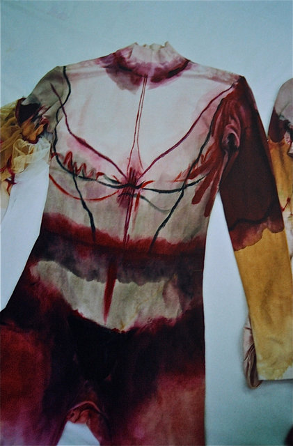 Hand dyed and painted lycra costume for the Royal Opera House