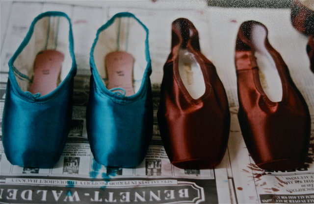 Dyed point shoes for the Royal Ballet