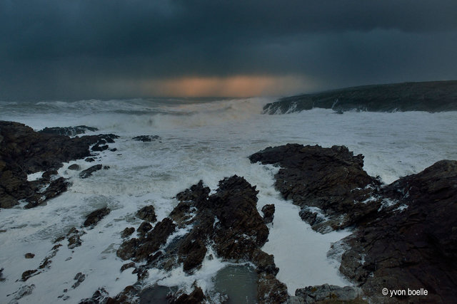 Tempête sur la côte sauvage de Quiberon, Morbihan