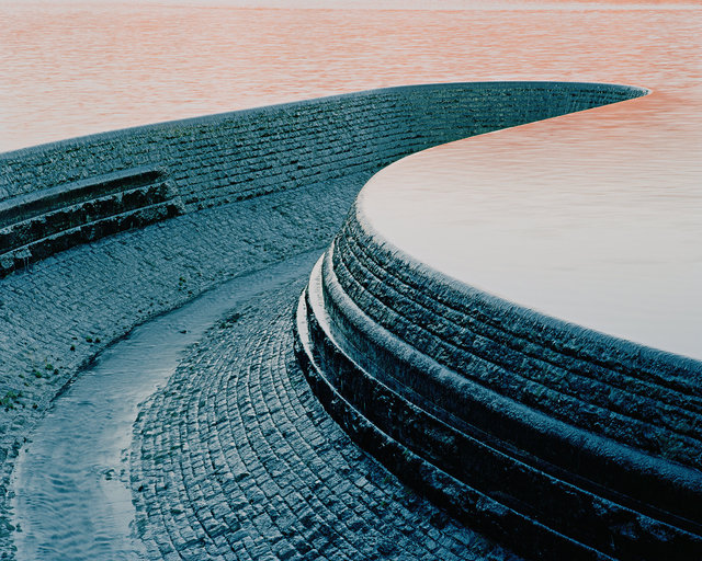 Sunset over Torside Reservoir Overflow Channel, Longdendale Valley, Derbyshire