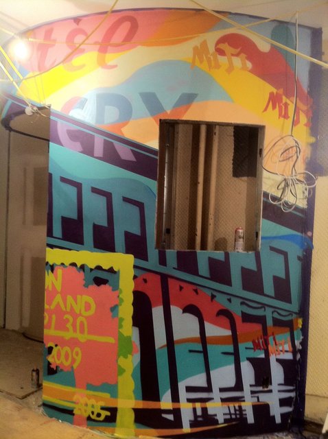 Section of Miti Miti restaurant mural