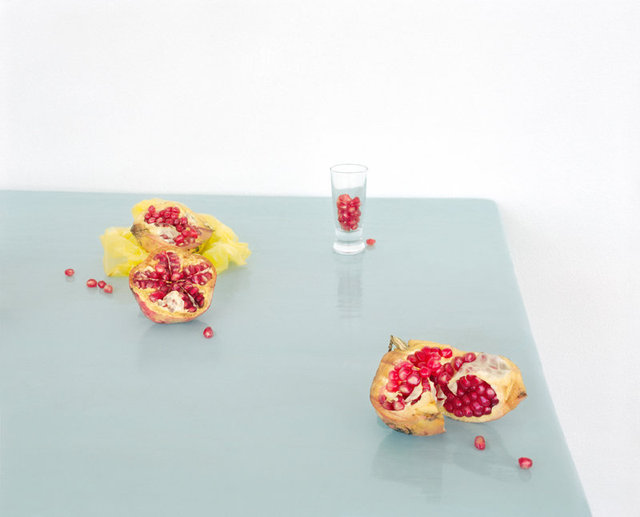 Pomegranates on Blue, c 2013