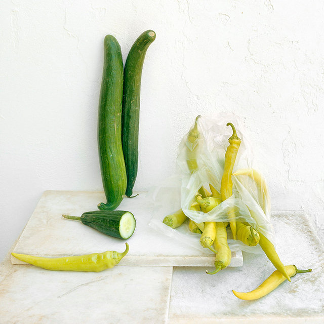 Cucumbers and Peppers, c 2007