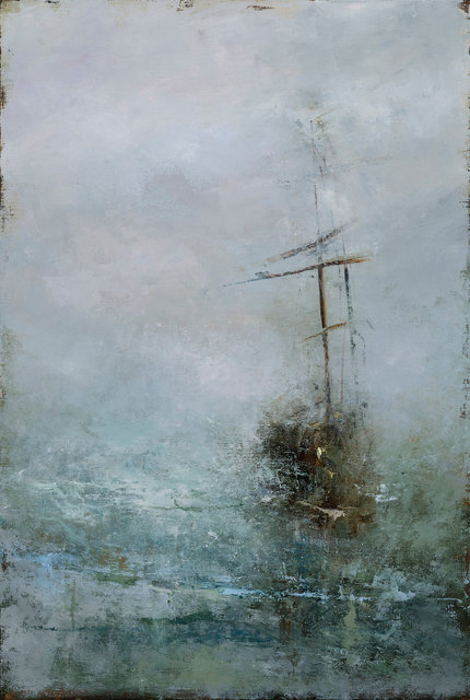 SOLD France Jodoin - With the world waltzing in its bowl of clouds