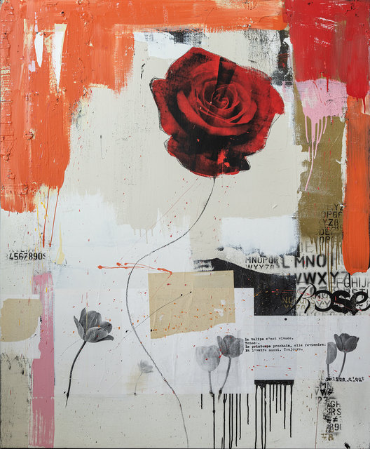 Denis Dulude - A Red Rose and Some Tulips