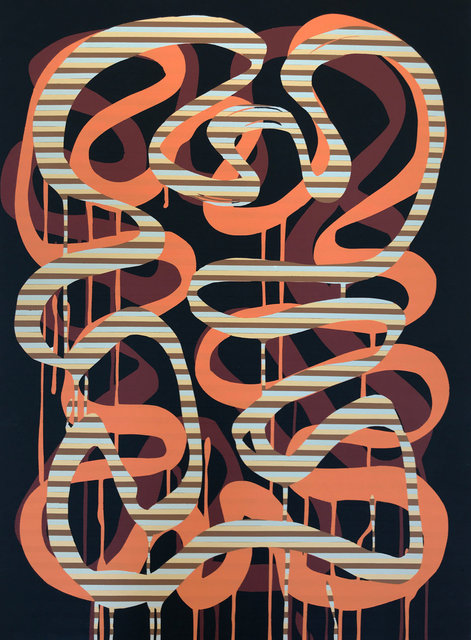 Ligne de lignes orange