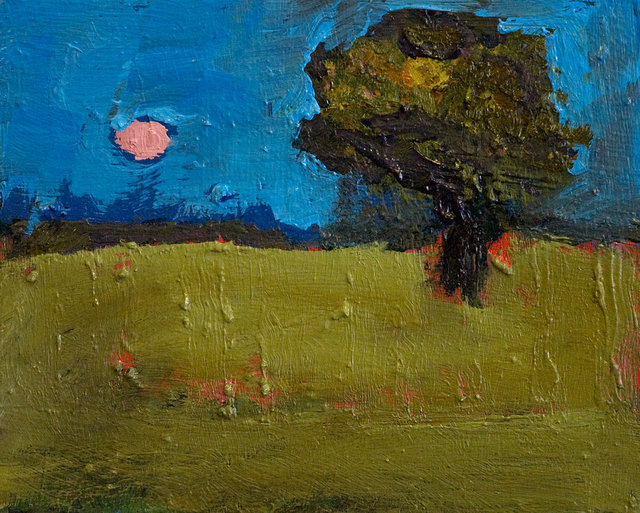 Jennifer Hornyak - Landscape with Pink Moon
