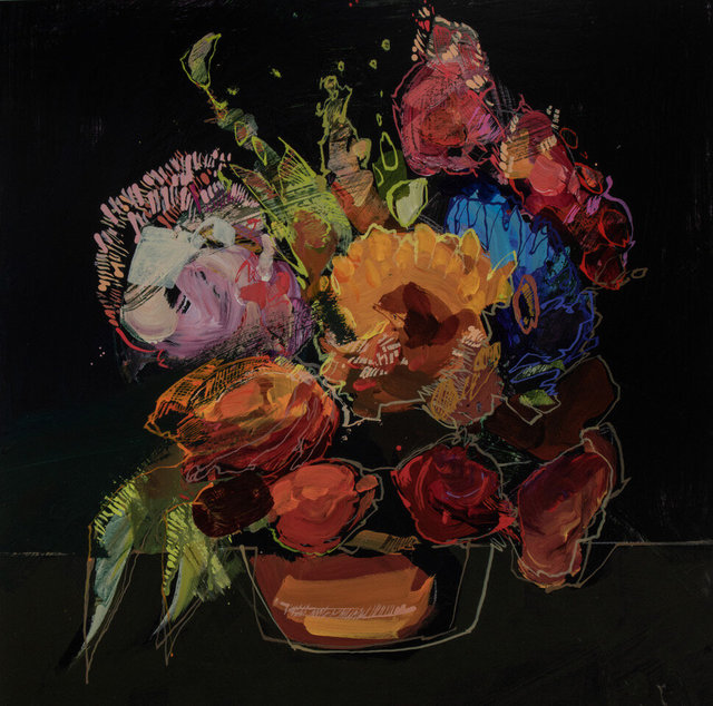 Drew Klassen - Flower piece on a dark ground