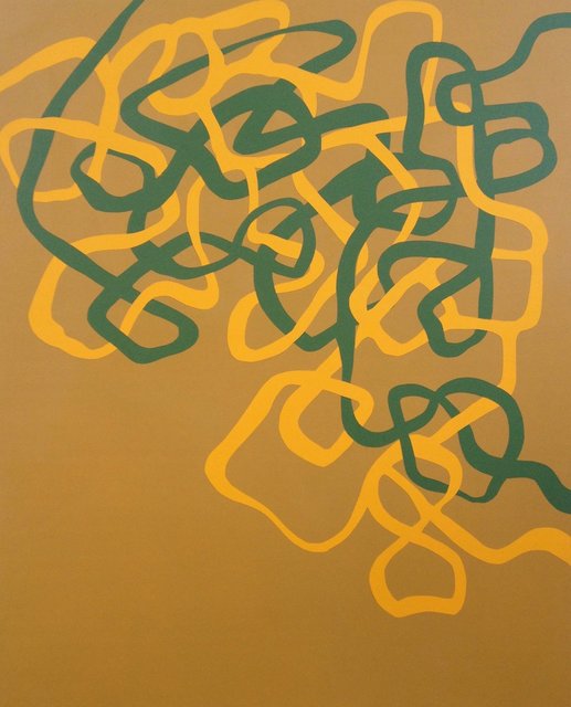 Untitled (lines on ochre)
