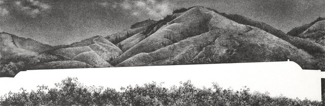 Air Museum, TX, 2013, graphite on paper, 7 x 15"
