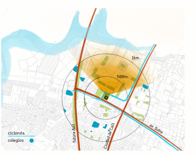 El lote en el lugar / The site within its context.