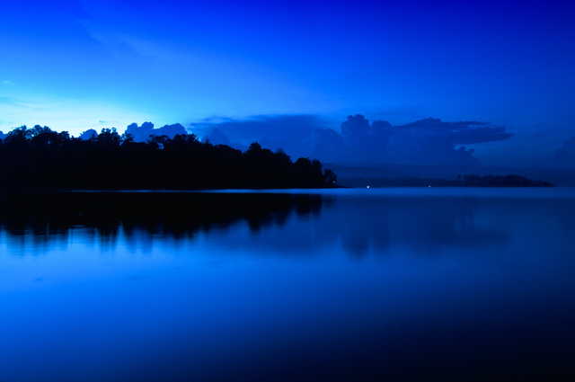 Blue light on Lake Kivu, Bukavu
