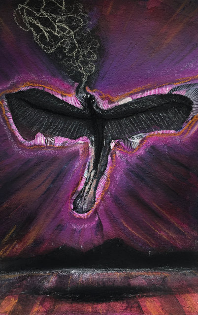 “Brain Fry” Pencil, Ink & Pastel On Arches Satine I 14 x 9cm I 2020