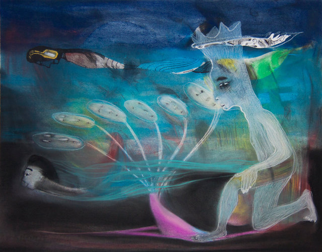 Ian-Paradine,-The-Churning-of-the-Milk-Ocean,-2017,-Pastel,-Conte-&-Pigment-on-Arches-Satine,-49-x-40-cm-Middle-Res.jpg