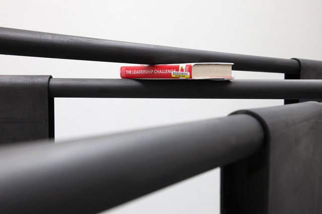 The Leadership Challenge, 2017-2019, detail. Patinated iron, book. 160 x 250 x 340 cm