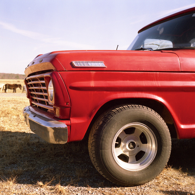 Red Ford truck