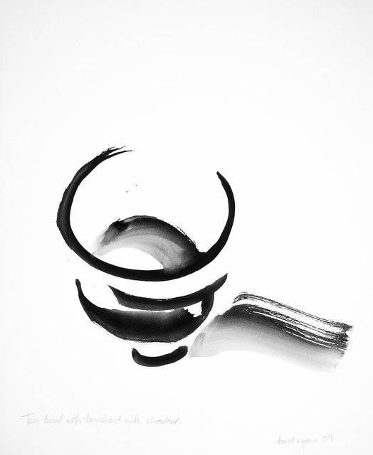 Tea Bowl with Brushed Ink Shadow.
