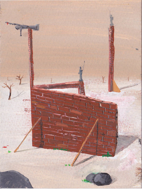 Nassenstein monument with broken sculpture  2015 15 x 10 cm gouache on paper.jpg
