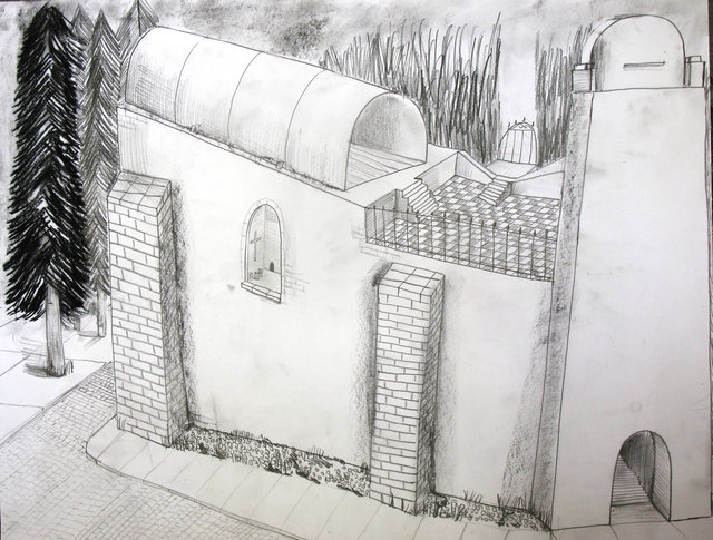Nassenstein Church  2016  50 x 65 cm  drawing.JPG