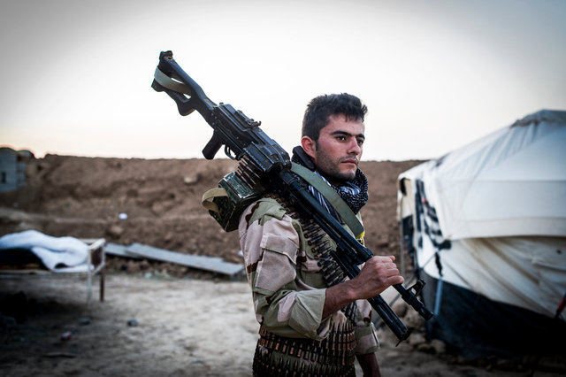 Peshmerga, Makhmour frontline, Iraqi Kurdistan 2015