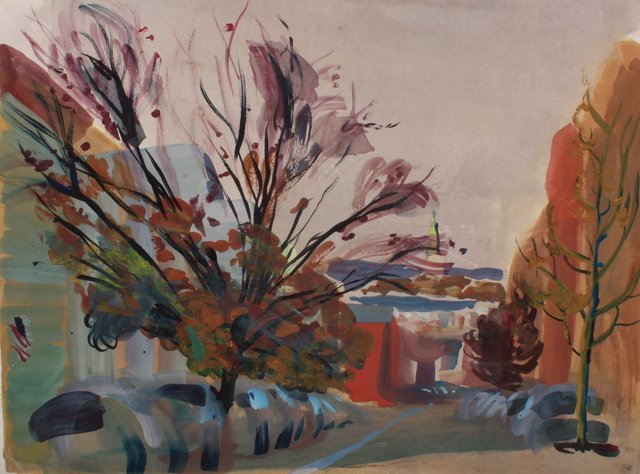 Down 15th St., Park Slope 22 x 29"