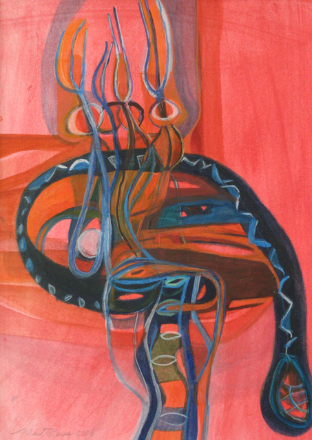 Red, Mixed Media on Paper, 14"x10"