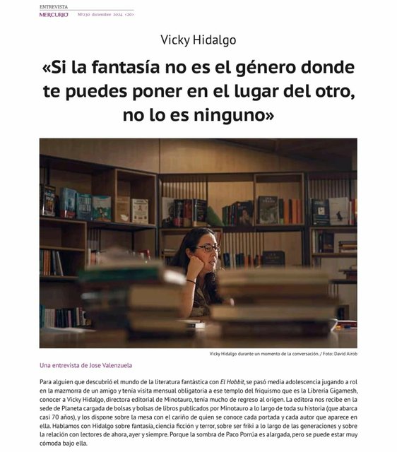 Vicky Hidalgo, directora editorial de Minotauro.