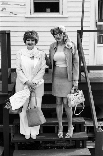 My aunt and my mother before a party.