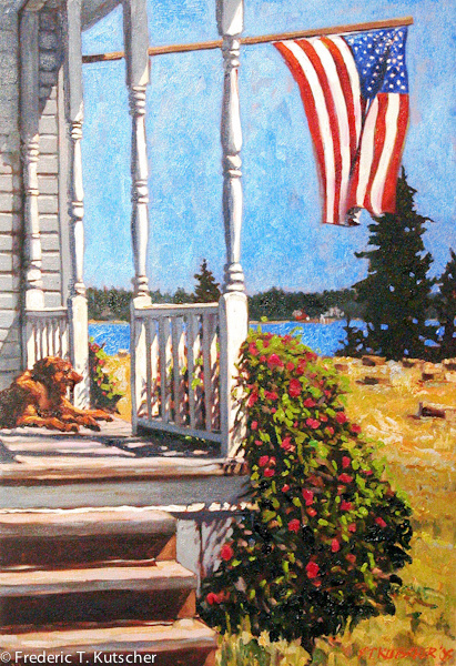 2005-7 Lucy on the Front Porch on Haying Day (oil on canvas 26W 38H) 2 copy.jpg