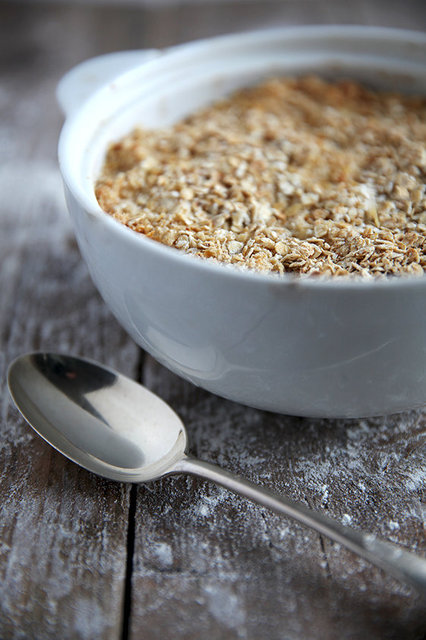 Peach and Basil Crumble