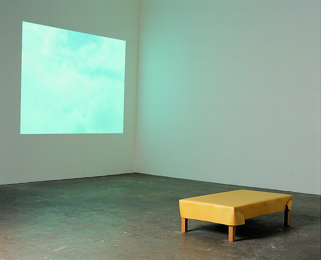 Jamjari, video projection, vinyl mat covered table, 2004
