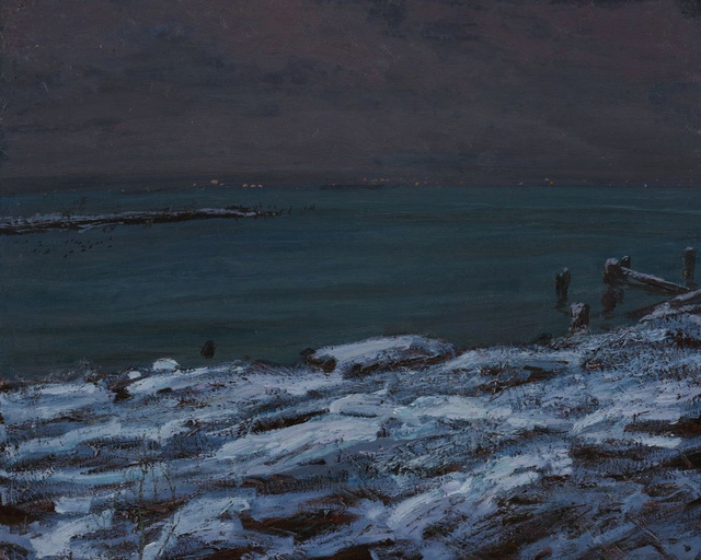 Wintry Pier 38 x 44"