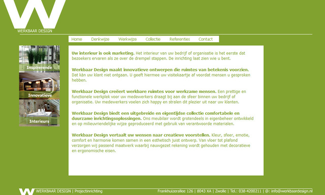 Concept webdesign for Werkbaar Design