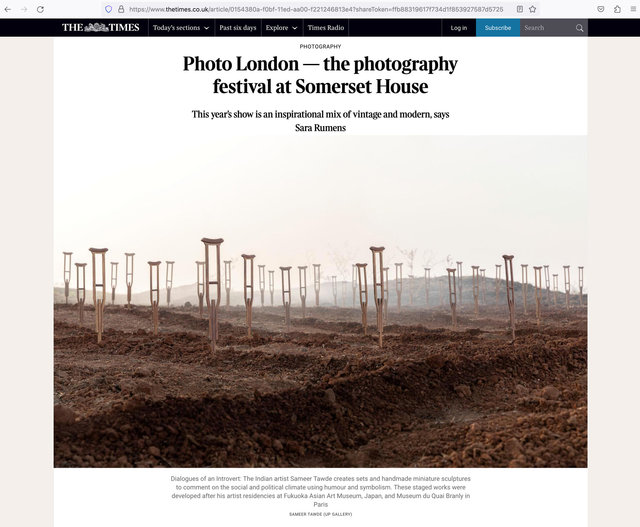 Published online @ THE SUNDAY TIMES, LONDON / Dialogues_of_an_Introvert @ PHOTO LONDON 2023