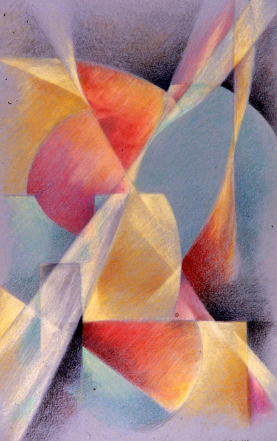 1987 | "Forms and Light" | 23" x 17" |  Prismacolor on paper
