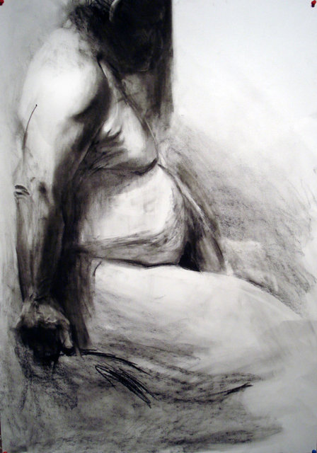 Pumping iron, rys. węglem 70x100 2009-10